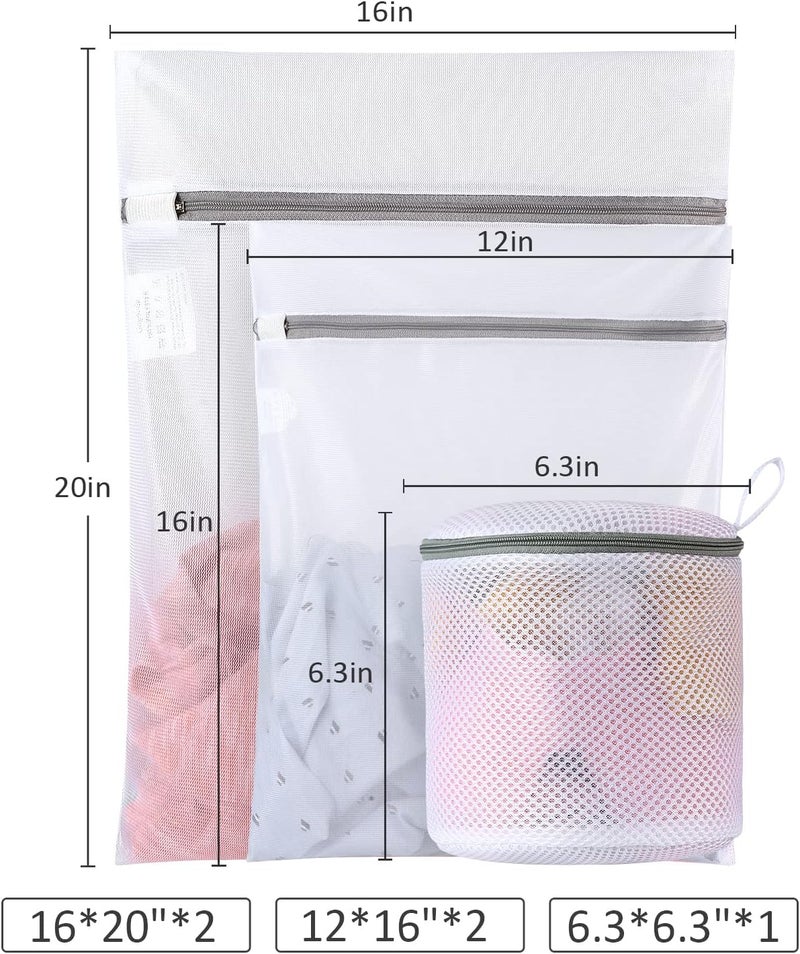 GOGOODA Laundry Mesh Wash Bags for Delicates (5 Set-2L, 2M, 1 Cylinder) - Image 5